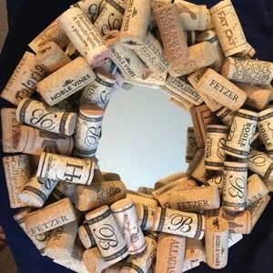 Cork Mirror Decoration 10" Wide